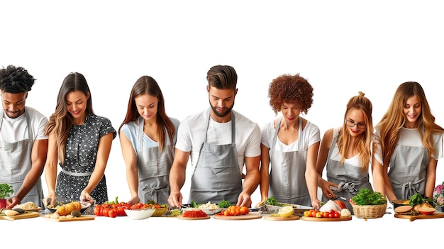 Team cooking together